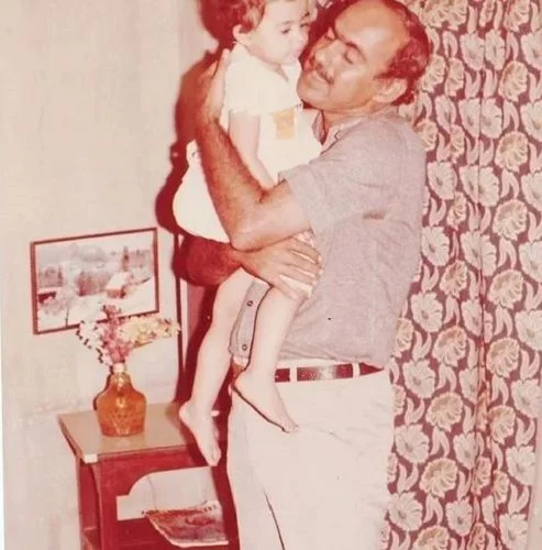 A Childhood Picture of Archana Chandhoke With Her Father