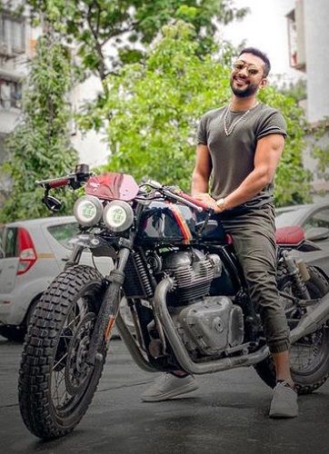 Zaid Darbar Posing on His Motorcycle