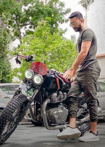 Zaid Darbar With His Motorcycle