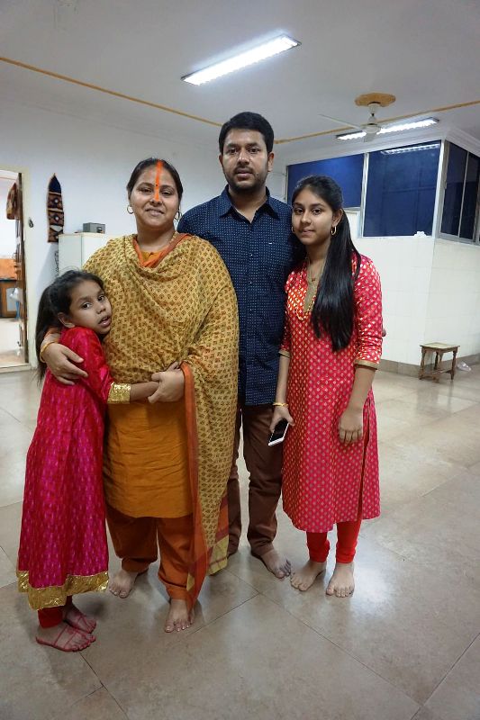 Misa Bharti with her husband and daughters