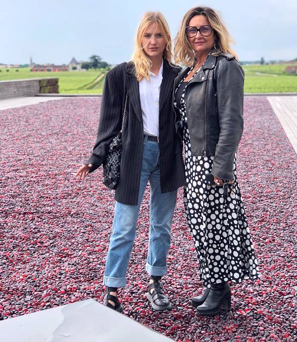 Camille Razat with her mother