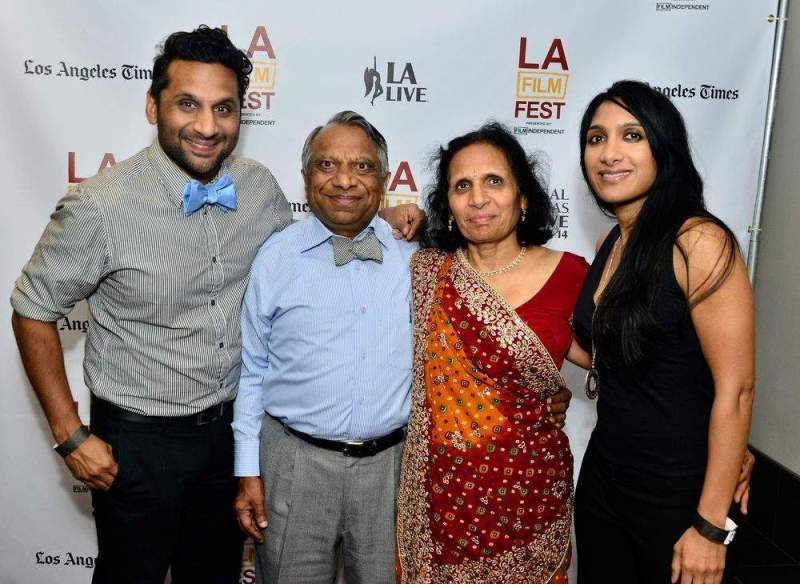 Ravi Patel with his parents and sister.