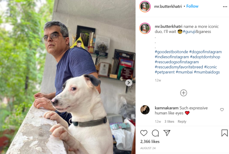 Atul Khatri with his dog Butter