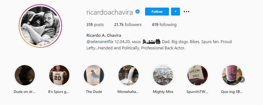 Ricardo Chavira Talking About his Handedness in his Instagram Bio