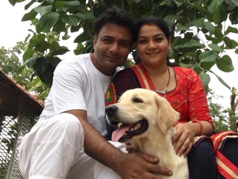 Hemant Kher with his dog