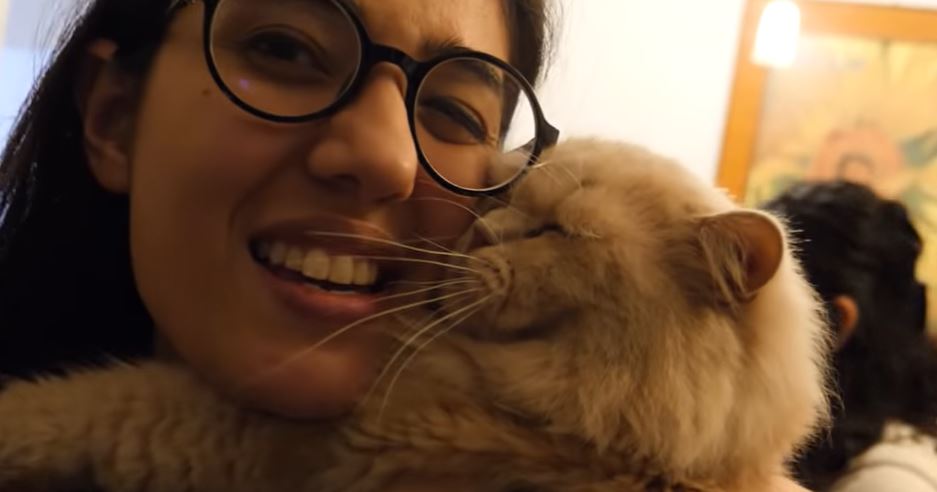 Tanya Khanijow with her pet cat