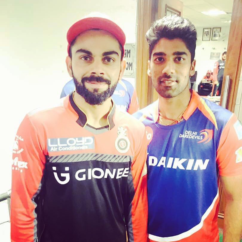 Shashank Singh with Indian skipper Virat Kohli
