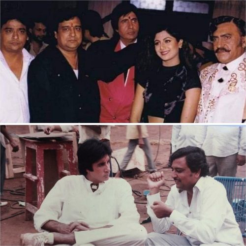 K. C. Bokadia with the actors on the sets of the hindi film Aaj Ka Arjun
