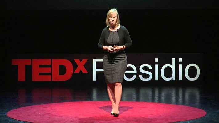 Ann Winblad during a TED conference