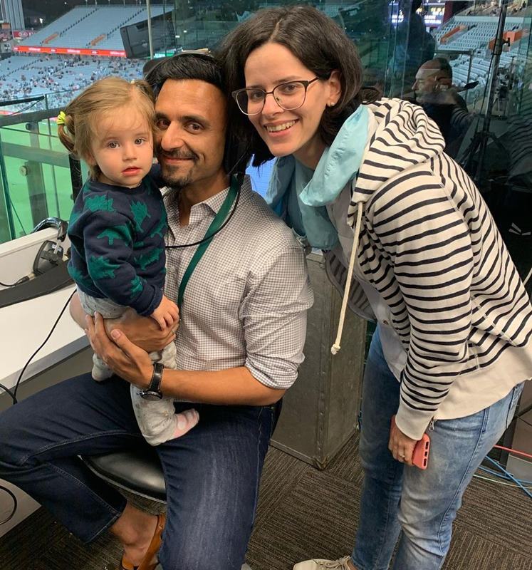 Jatin Sapru with his wife and daughter