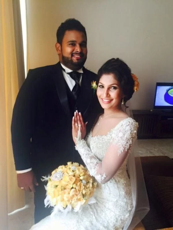 Pushpika De Silva with her husband