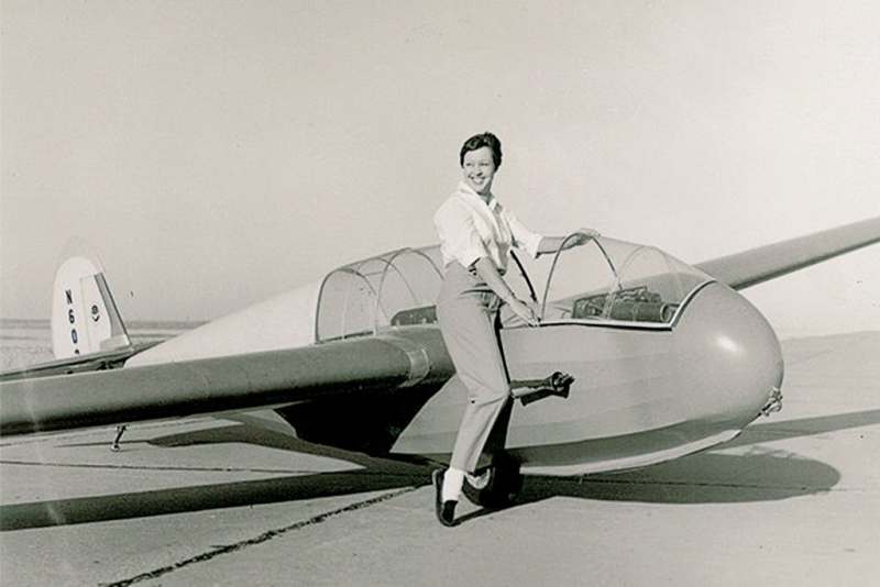 Wally Funk during her youthful flying days