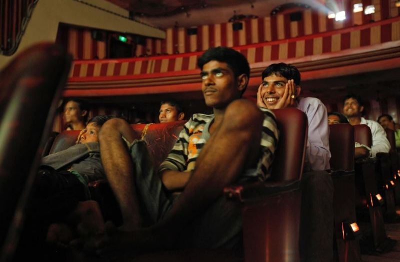 A picture shot by Danish, at a cinema hall, when people were watching the Indian movie Dilwale Dulhania Le Jayenge