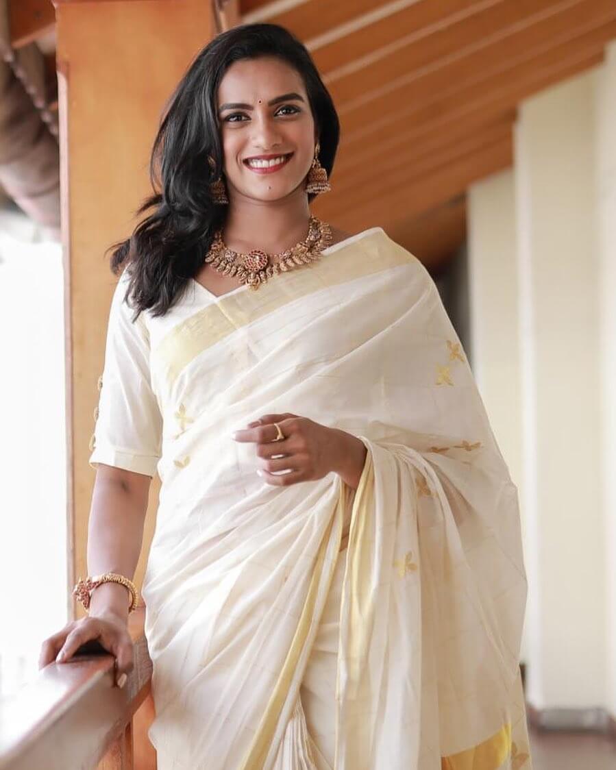 PV Sindhu in saree photo