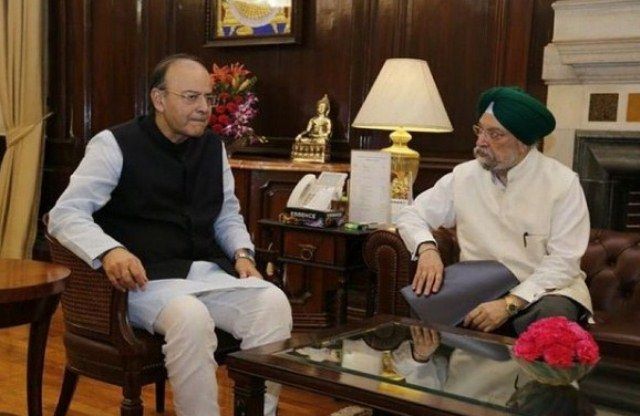Hardeep Singh Puri with Arun Jaitley