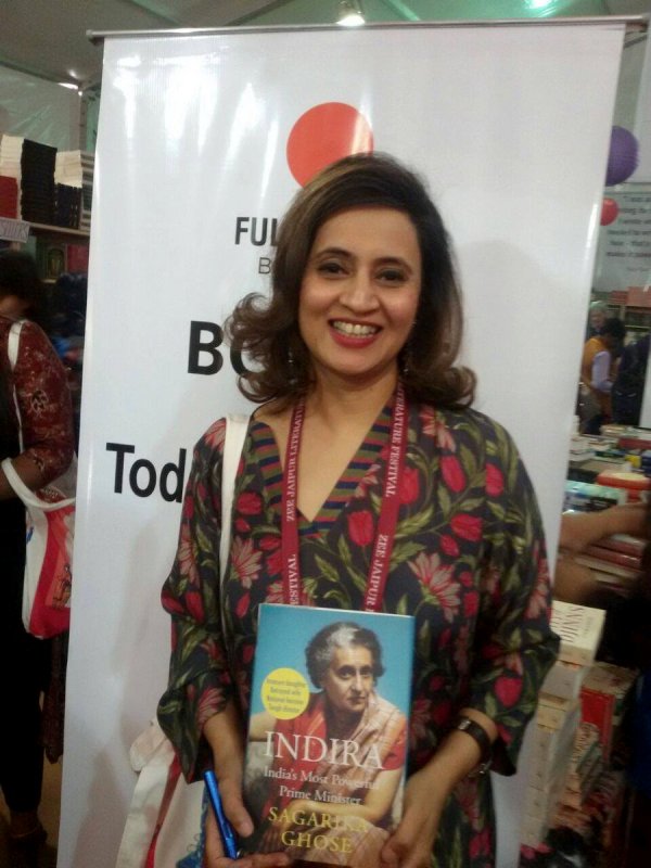 Sagarika Ghose with her book 'Indira: India’s Most Powerful Prime Minister'