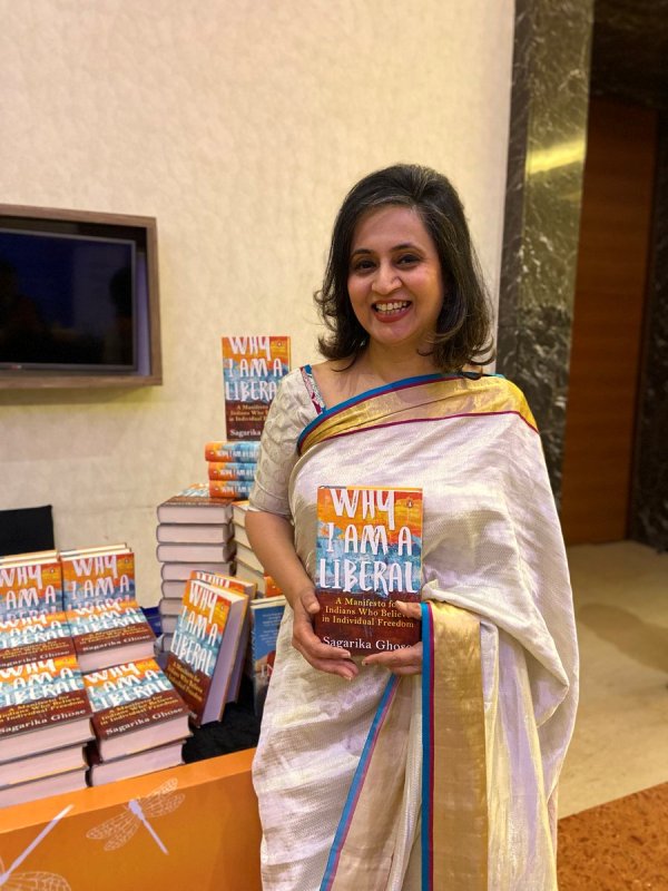 Sagarika Ghose with her book Why I am a Liberal
